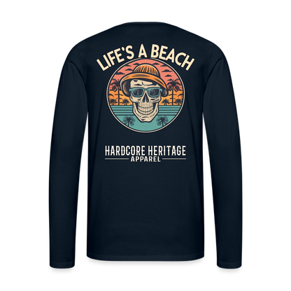 Life's a Beach v2 Long Sleeve Tee - deep navy