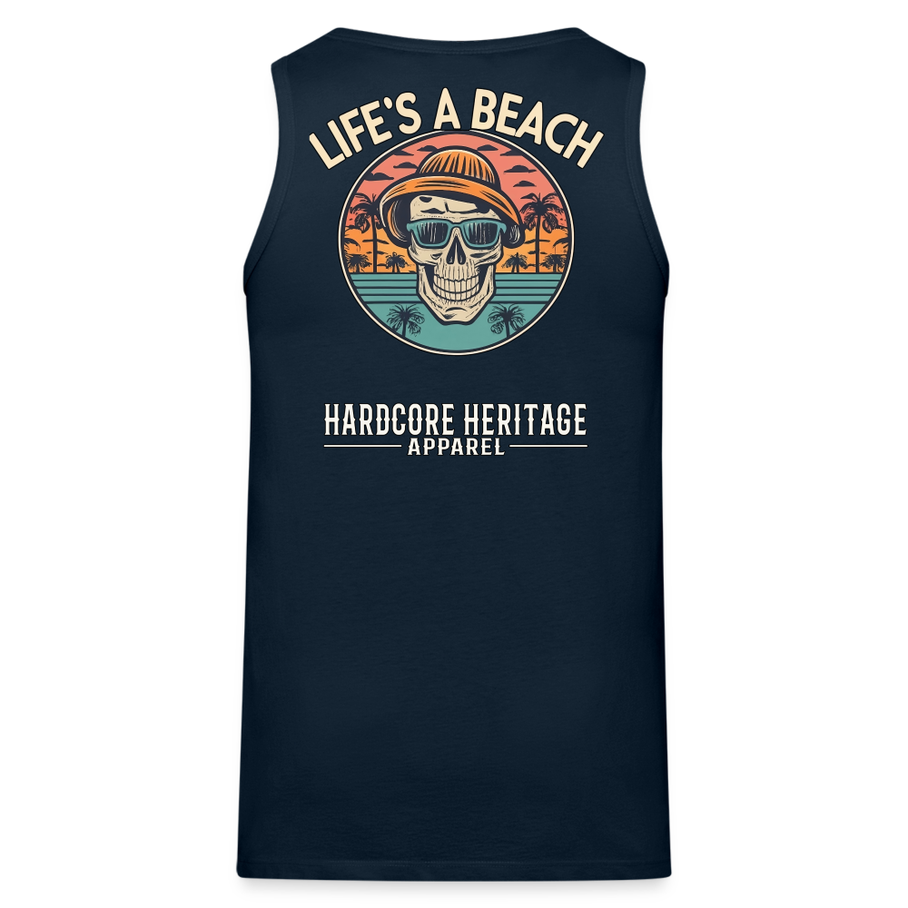 Life's a Beach v2 Tank - deep navy