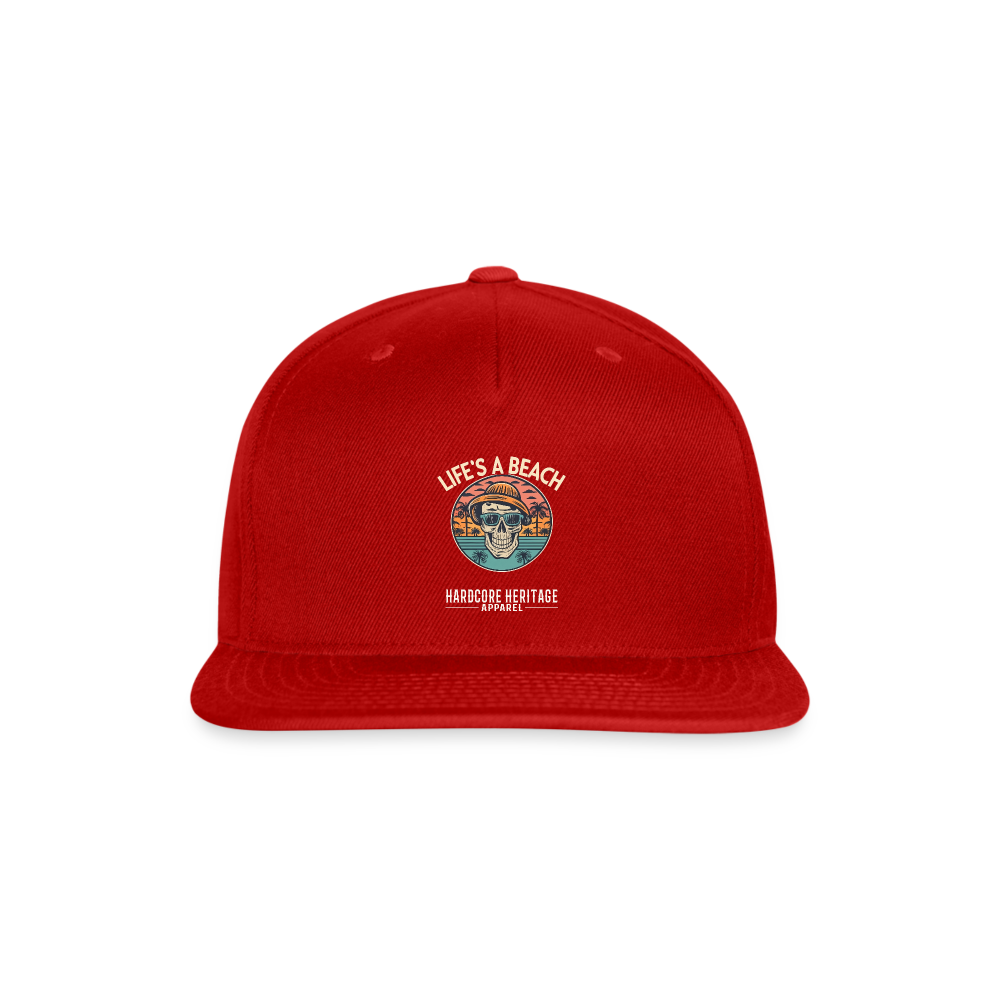 Life's a Beach v2 Snapback - red