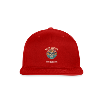 Life's a Beach v2 Snapback - red