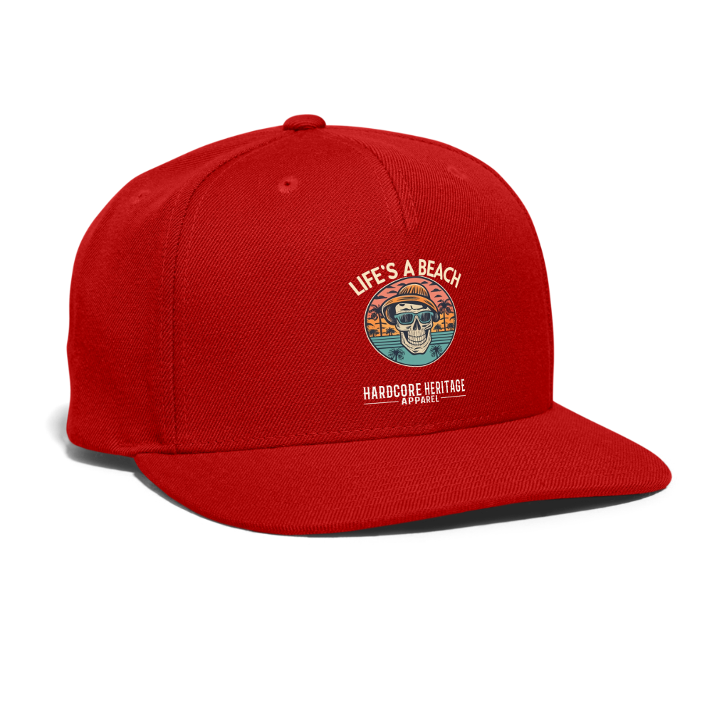 Life's a Beach v2 Snapback - red