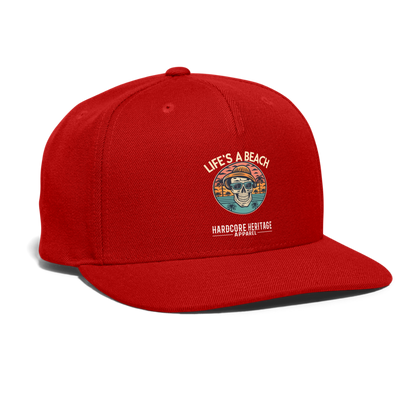 Life's a Beach v2 Snapback - red