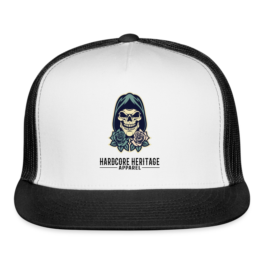 American Traditional Reaper Trucker Hat - white/black