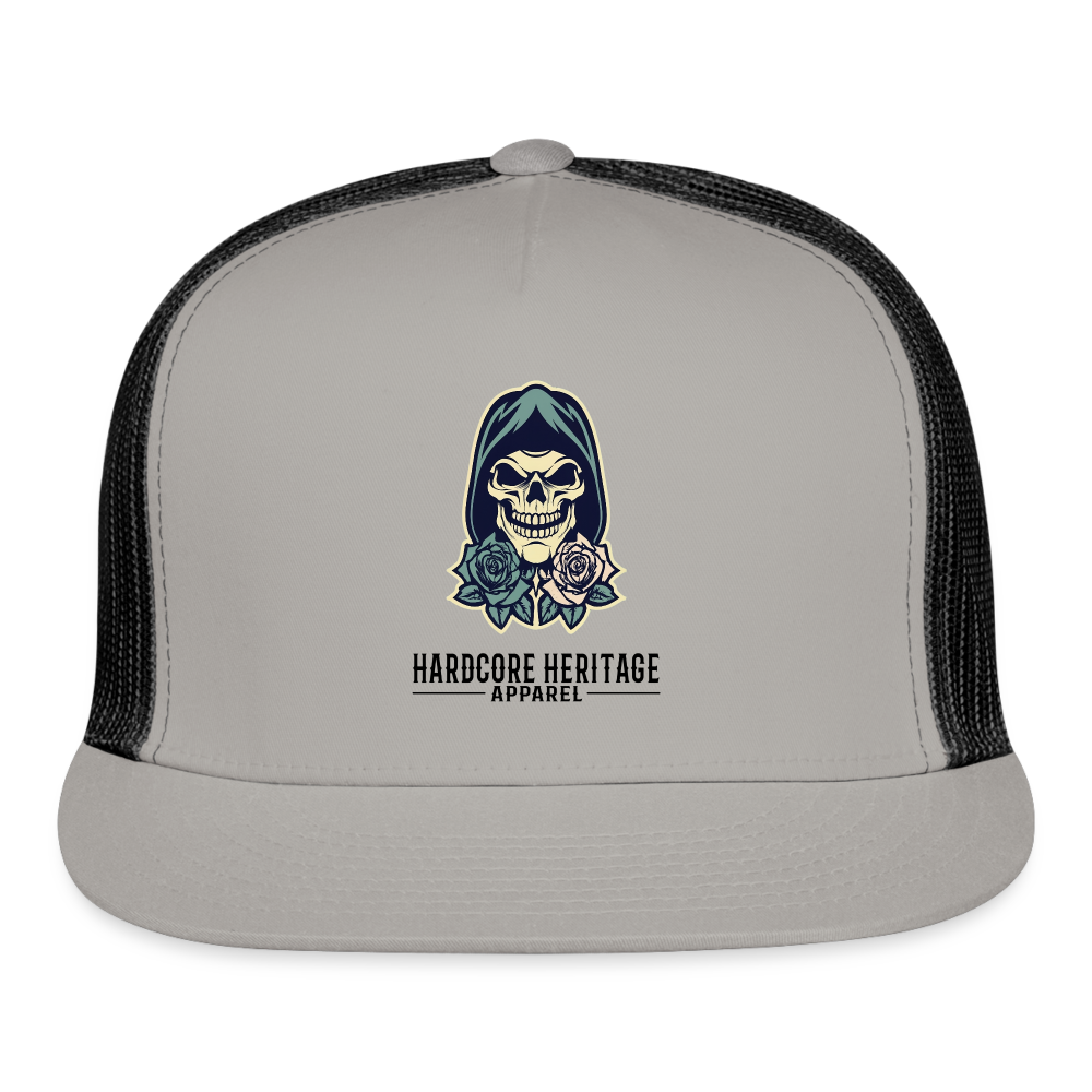 American Traditional Reaper Trucker Hat - gray/black