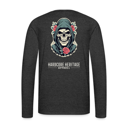 Death's Lover Long Sleeve Tee - charcoal grey