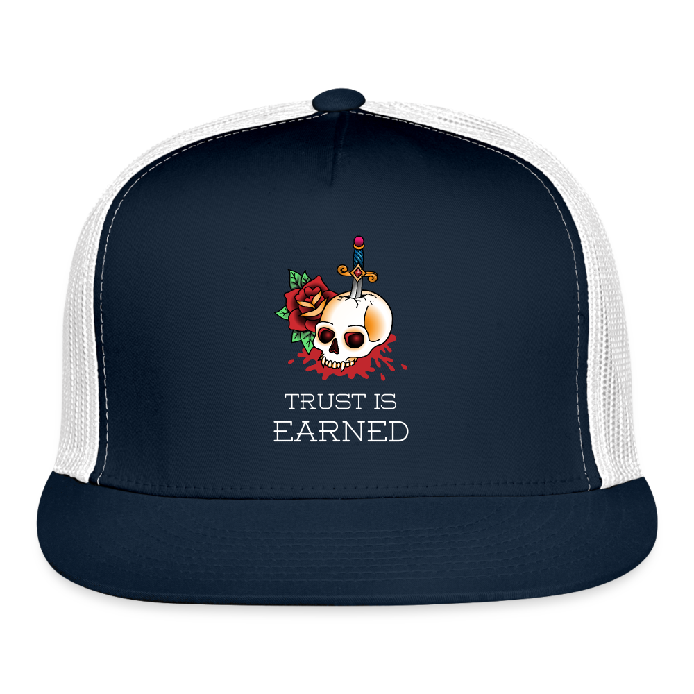 Trust is Earned Trucker Hat - navy/white