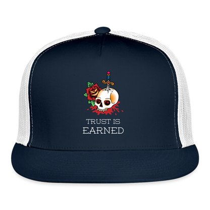 Trust is Earned Trucker Hat - navy/white