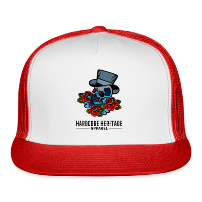 Distinguished Gentleman Trucker Hat - white/red