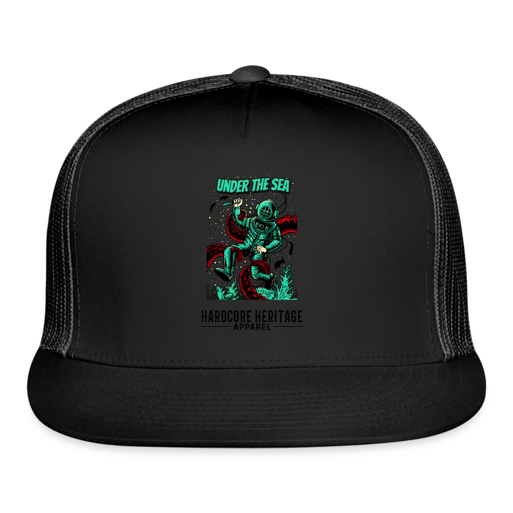 Ocean Dweller Trucker Hat - black/black