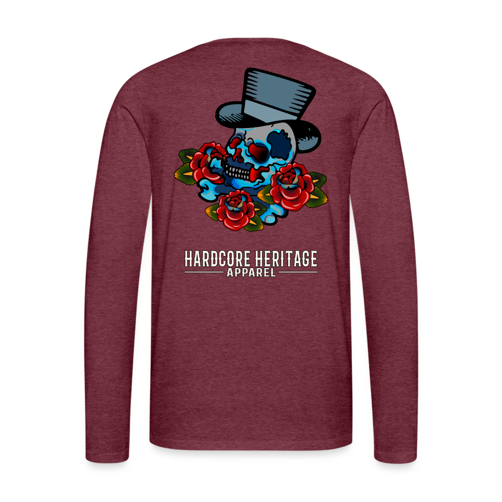 Distinguished Gentleman Long Sleeve Tee - heather burgundy