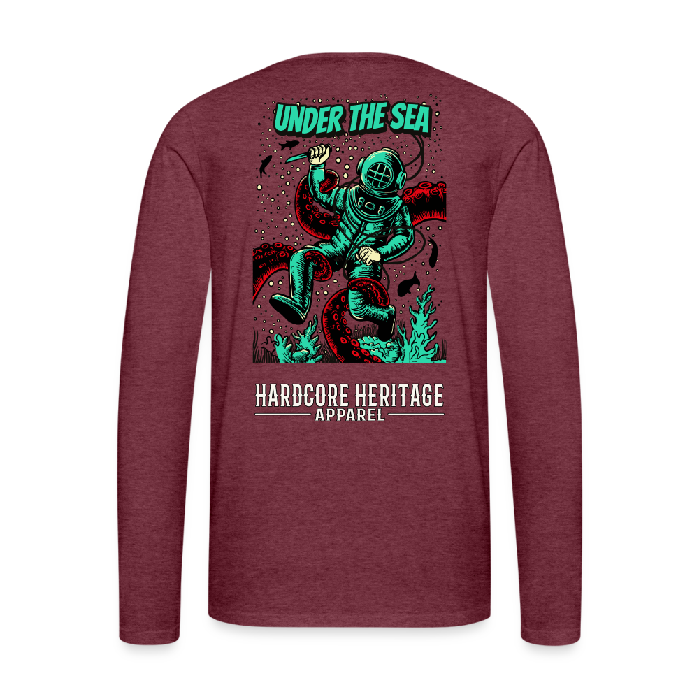 Ocean Dweller Long Sleeve Tee - heather burgundy