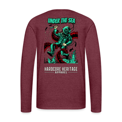 Ocean Dweller Long Sleeve Tee - heather burgundy