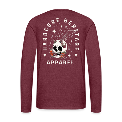 Hair Band Long Sleeve Tee - heather burgundy