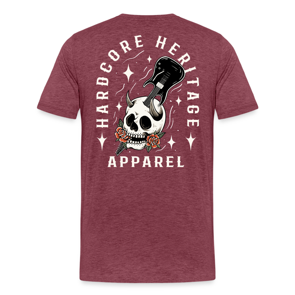 Hardcore Band Tee - heather burgundy