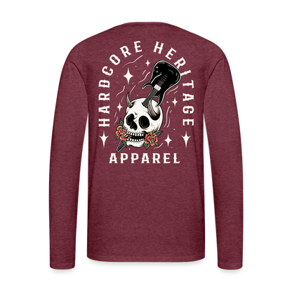 Hardcore Band Long Sleeve Tee - heather burgundy