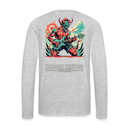 Rock Devil Long Sleeve Tee - heather gray