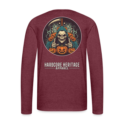 Jack-O-Reaper Long Sleeve Tee - heather burgundy