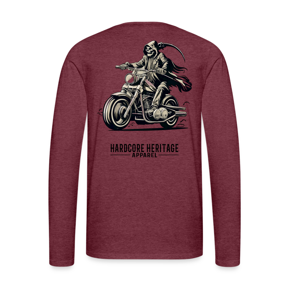 Reaper MC Long Sleeve Tee - heather burgundy