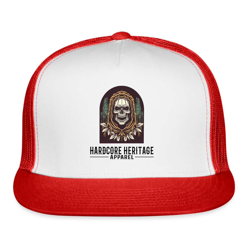 Warlock Trucker Hat - white/red