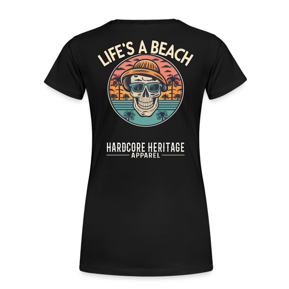 Life's a Beach v2 Women’s Tee - black