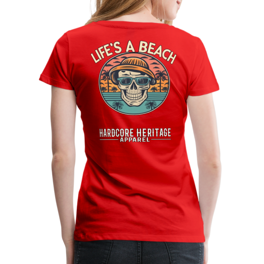 Life's a Beach v2 Women’s Tee - red