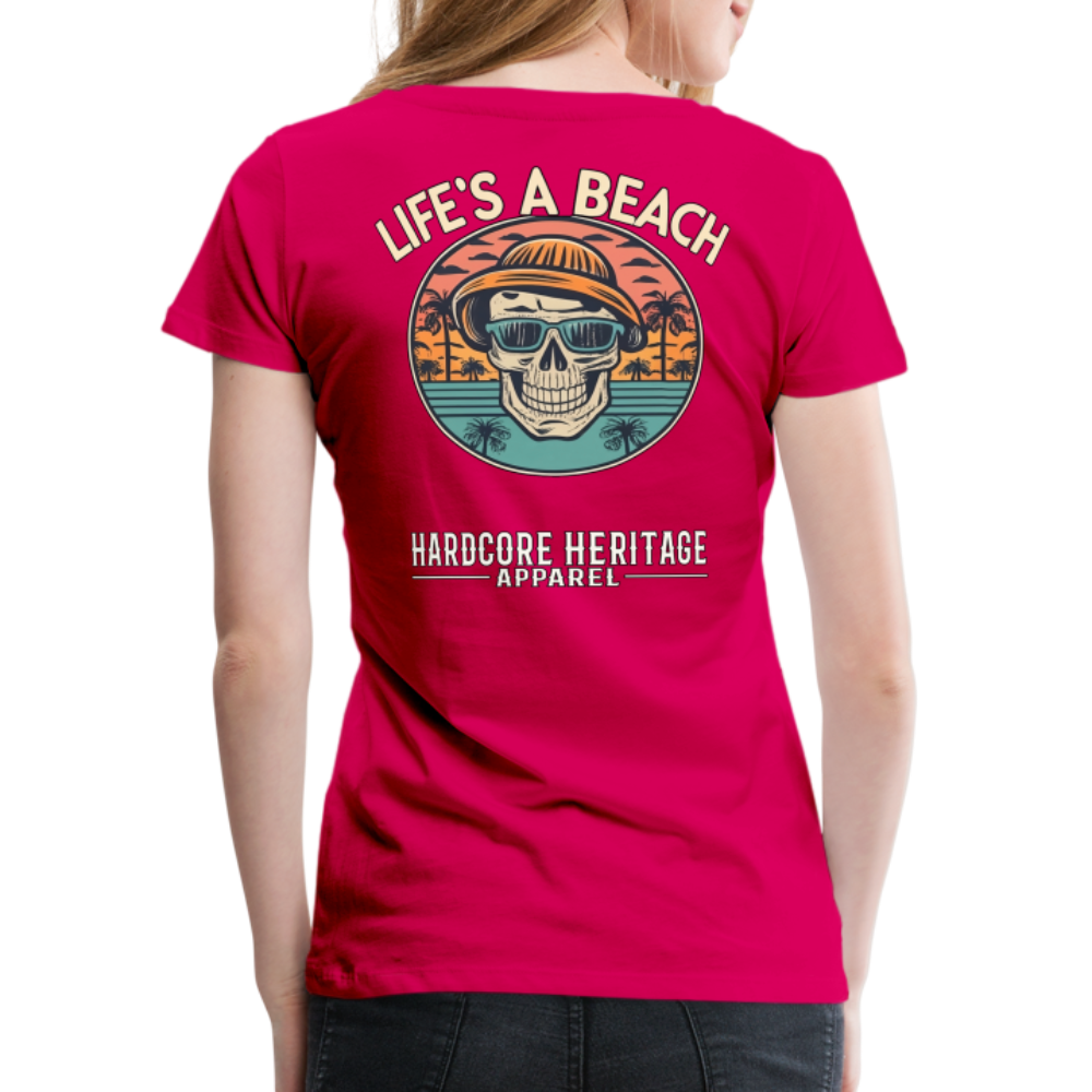 Life's a Beach v2 Women’s Tee - dark pink