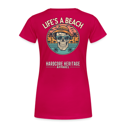 Life's a Beach v2 Women’s Tee - dark pink