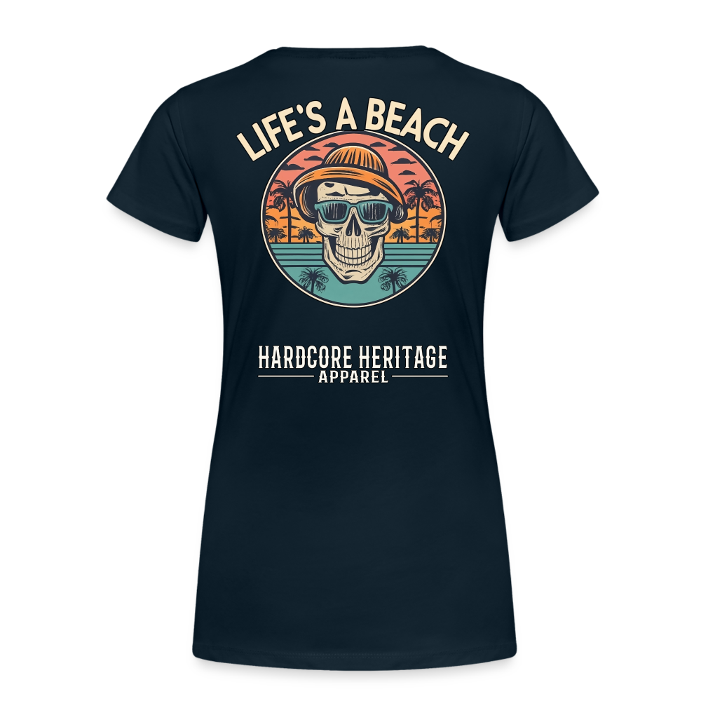 Life's a Beach v2 Women’s Tee - deep navy