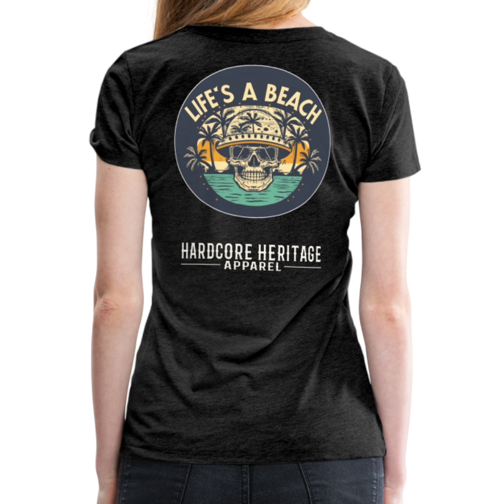 Life's a Beach Women’s Tee - charcoal grey