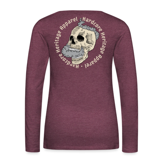 Smokey Women's Long Sleeve Tee - heather burgundy