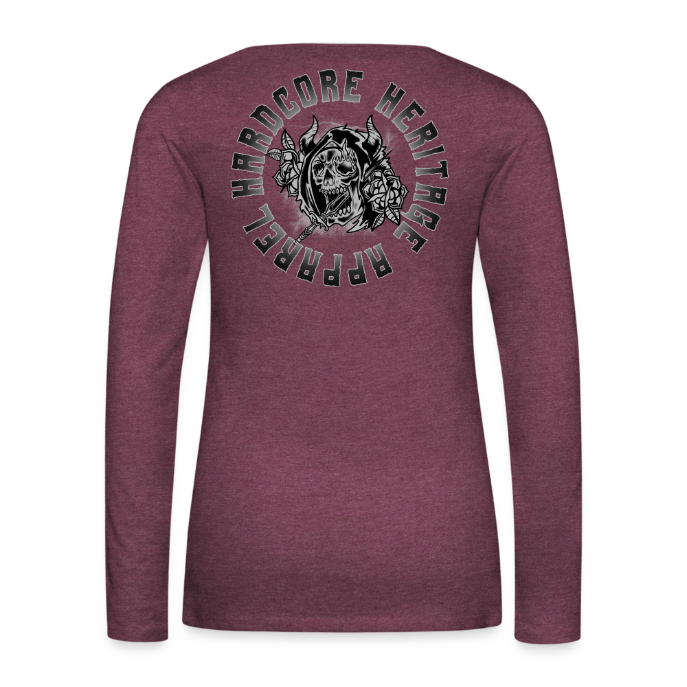 Ghoul Women's Long Sleeve Tee - heather burgundy