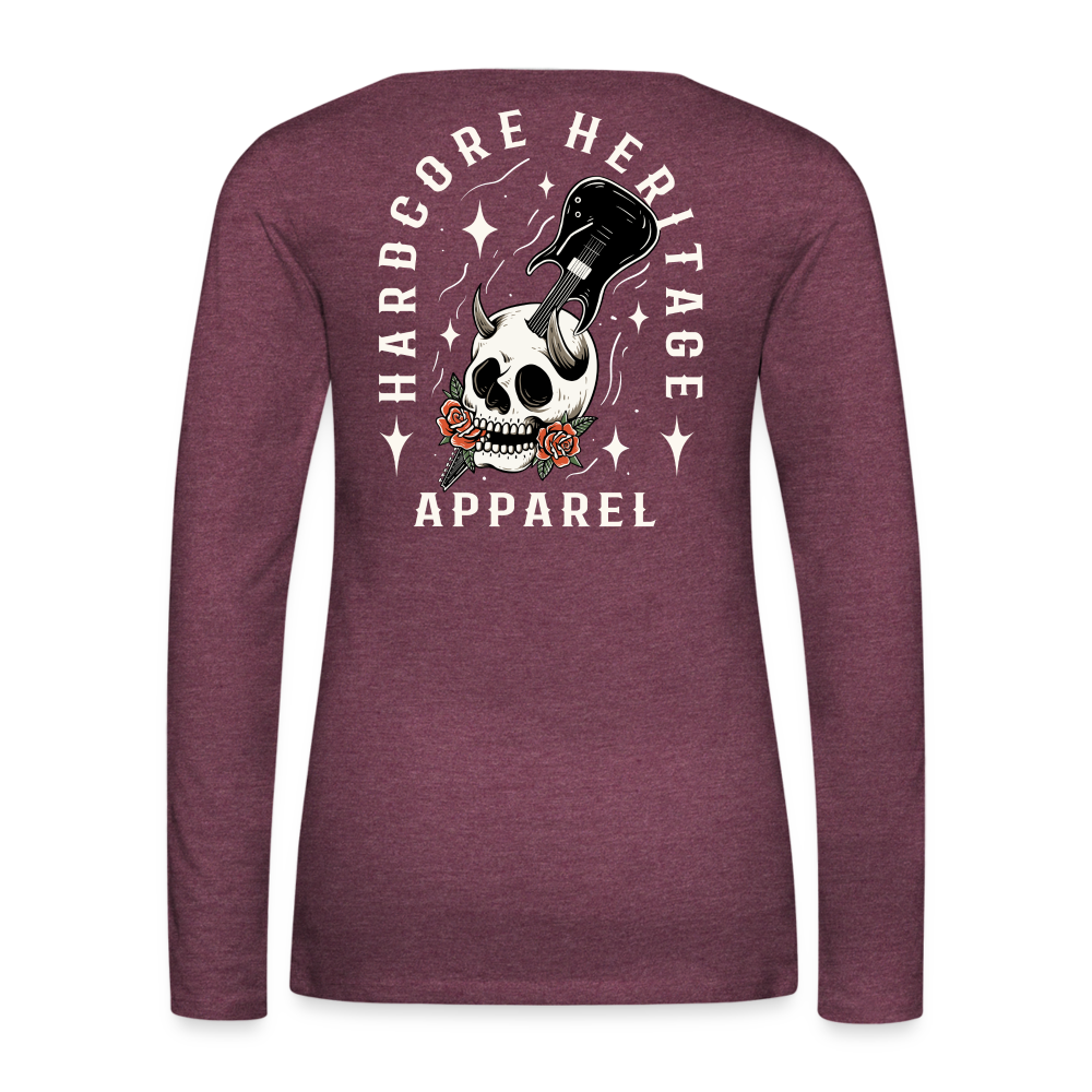 Hardcore Band Women's Long Sleeve Tee - heather burgundy