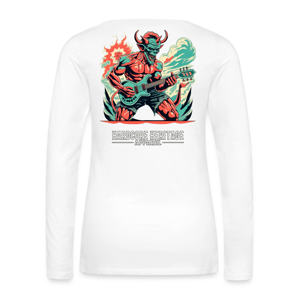 Rock Devil Women's Long Sleeve Tee - white