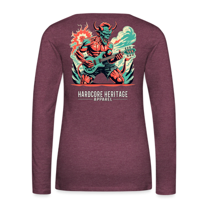 Rock Devil Women's Long Sleeve Tee - heather burgundy