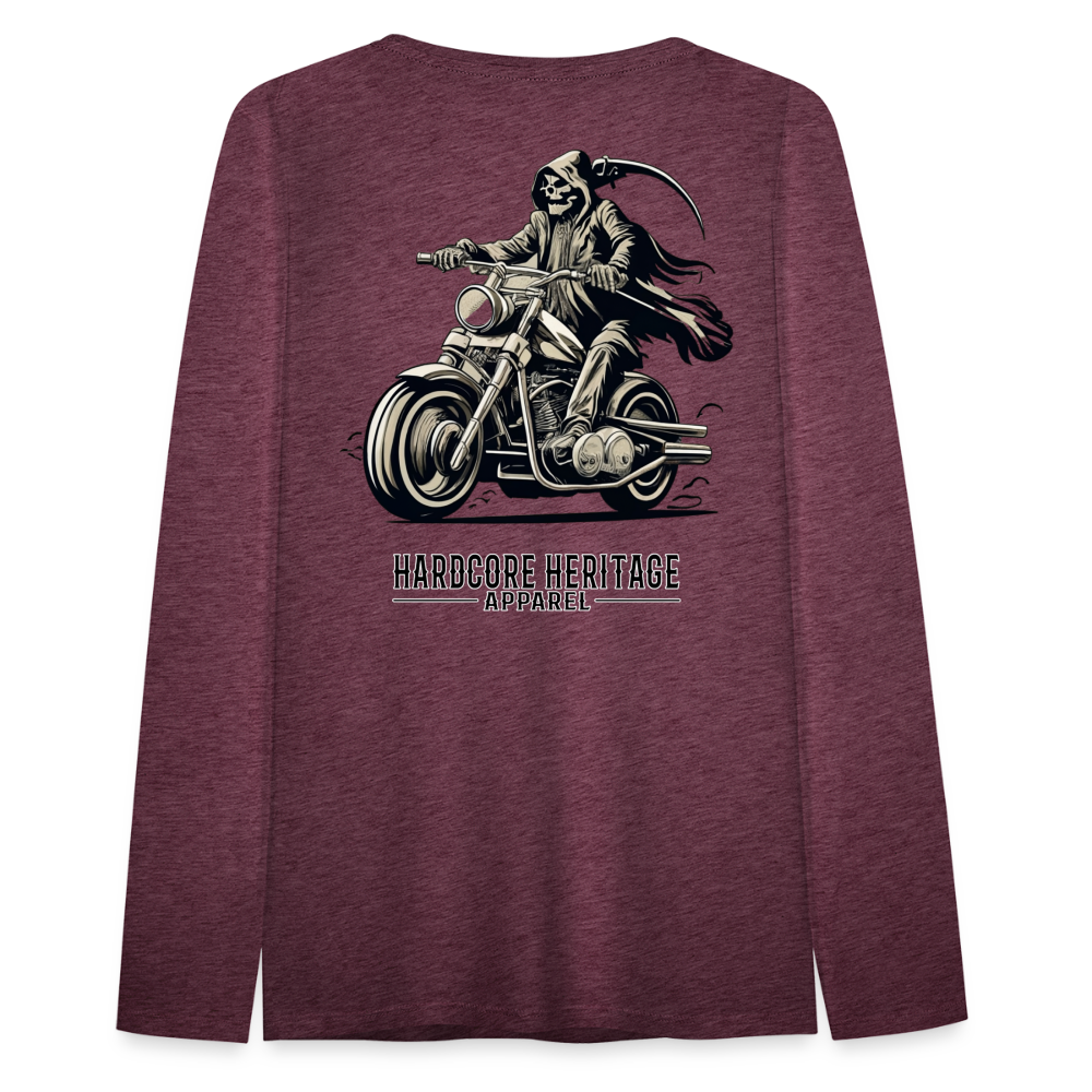 Reaper MC Women's Long Sleeve Tee - heather burgundy