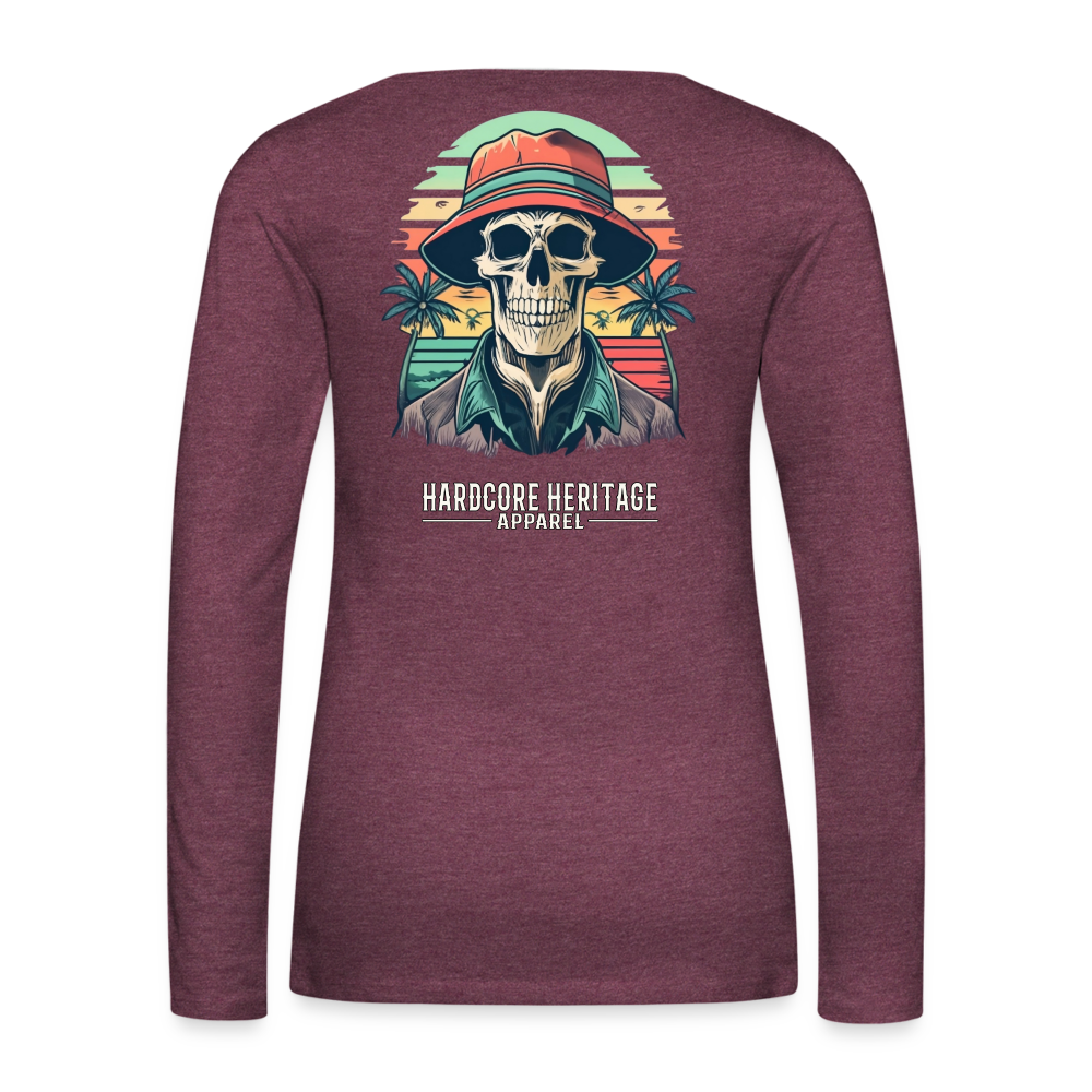 Another Day in Paradise Women's Long Sleeve Tee - heather burgundy