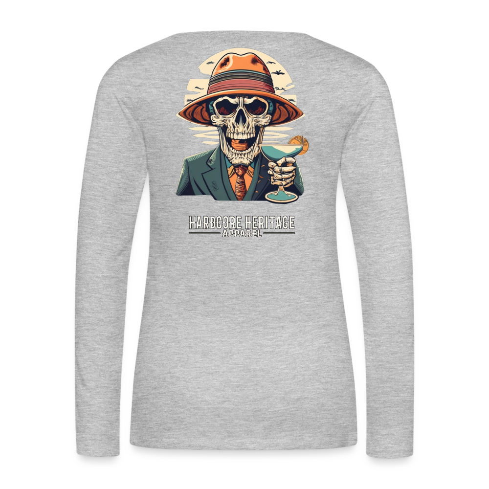 Happy Hour Women's Long Sleeve Tee - heather gray