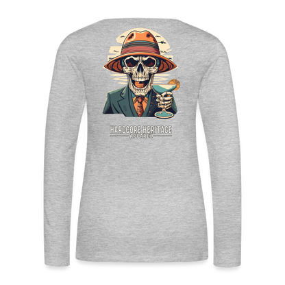 Happy Hour Women's Long Sleeve Tee - heather gray