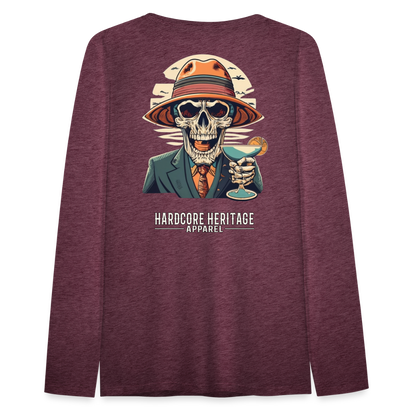 Happy Hour Women's Long Sleeve Tee - heather burgundy