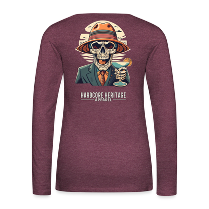 Happy Hour Women's Long Sleeve Tee - heather burgundy