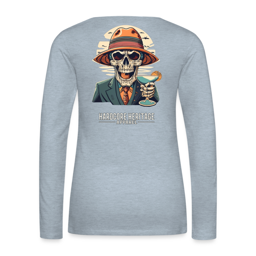 Happy Hour Women's Long Sleeve Tee - heather ice blue