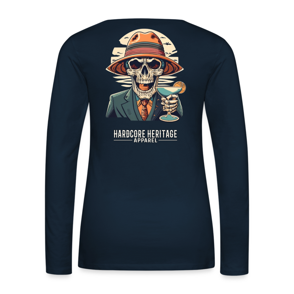 Happy Hour Women's Long Sleeve Tee - deep navy