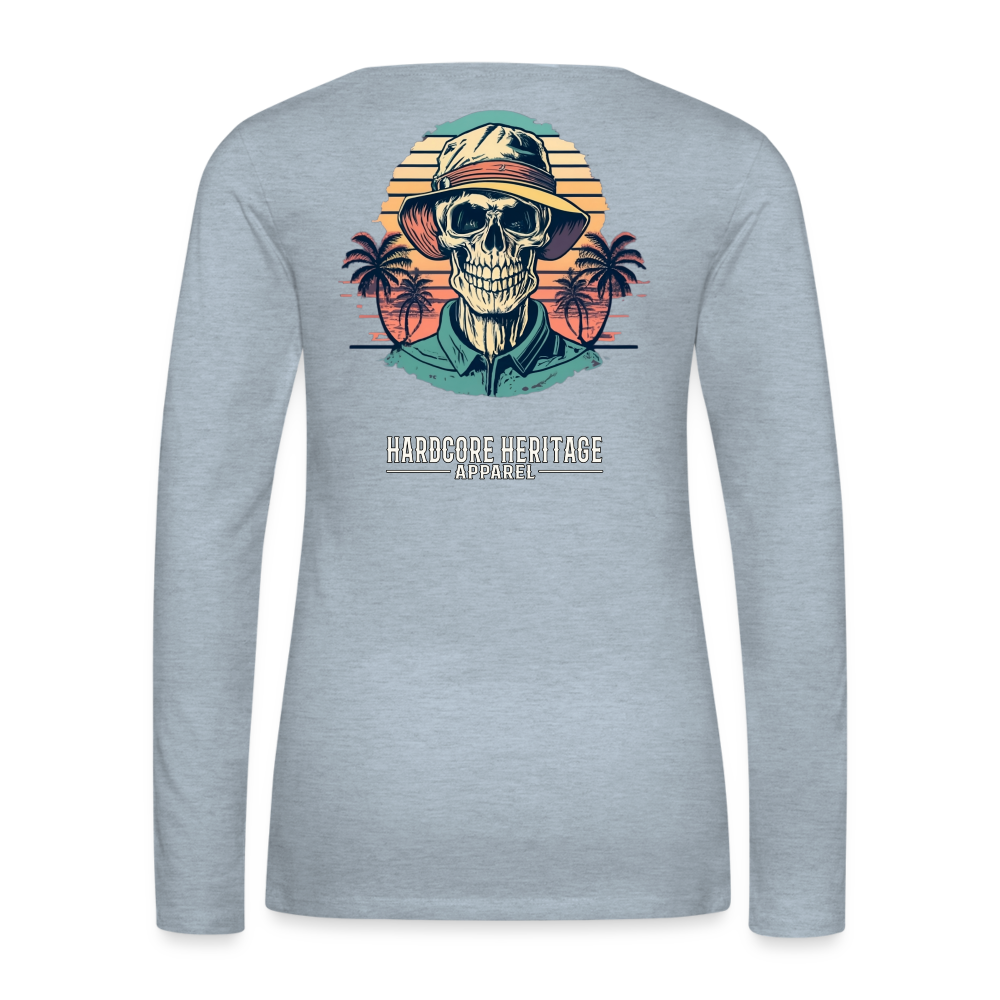 Island Retreat Women's Long Sleeve Tee - heather ice blue