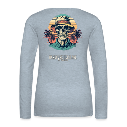 Island Retreat Women's Long Sleeve Tee - heather ice blue