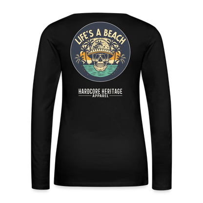 Life's a Beach Women's Long Sleeve Tee - black