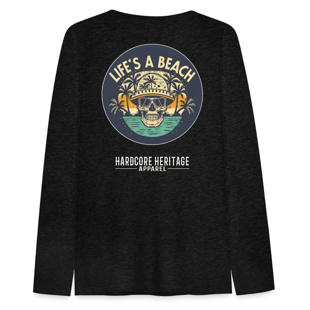 Life's a Beach Women's Long Sleeve Tee - charcoal grey