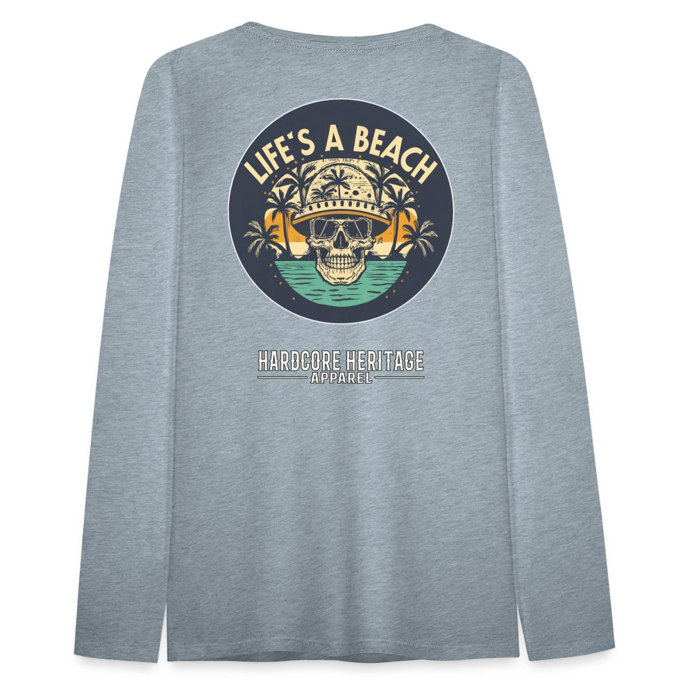 Life's a Beach Women's Long Sleeve Tee - heather ice blue