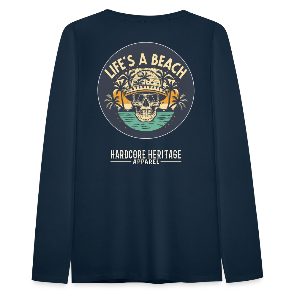 Life's a Beach Women's Long Sleeve Tee - deep navy