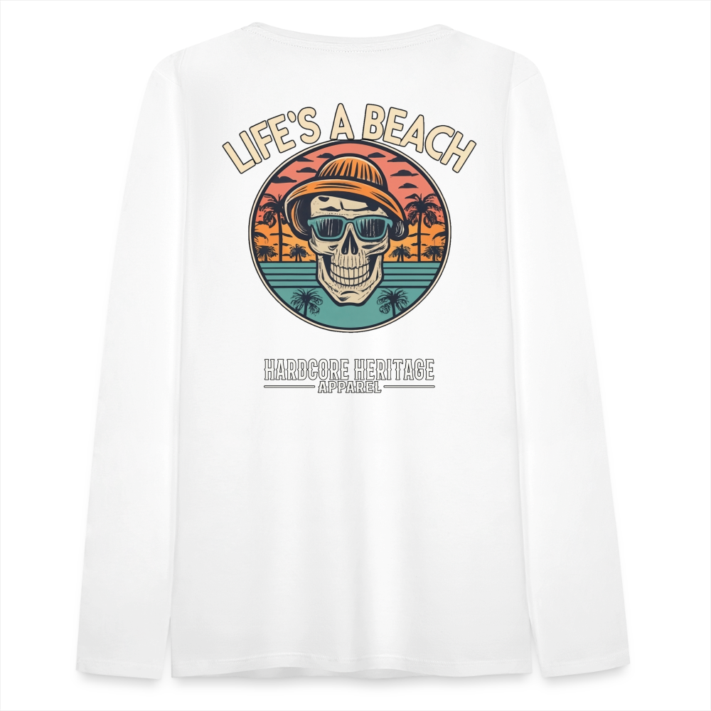 Life's a Beach v2 Women's Long Sleeve Tee - white