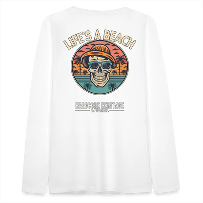 Life's a Beach v2 Women's Long Sleeve Tee - white